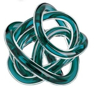 Torre & Tagus Orbit Hand Blown Glass Infinity Knot Sculpture - 4.5 Inch Glass